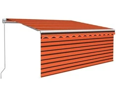 Rankiniu būdu ištraukiama markizė, oranžinė ir ruda, 3,5x2,5m