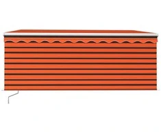 Rankiniu būdu ištraukiama markizė, oranžinė ir ruda, 3,5x2,5m