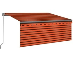 Rankiniu būdu ištraukiama markizė, oranžinė ir ruda, 3,5x2,5m