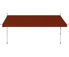 Rankiniu būdu ištraukiama markizė, oranžinė ir ruda, 400cm