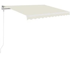 Rankiniu būdu ištraukiama markizė su LED, kreminė, 350x250cm