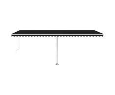 Rankiniu būdu ištraukiama markizė su LED, antracito, 600x350cm