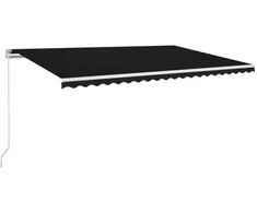 Rankiniu būdu ištraukiama markizė su LED, antracito, 500x350cm