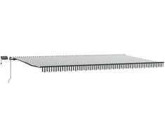 Rankiniu būdu ištraukiama markizė su LED lemputėmis, antracito ir baltos spalvos, 600x300 cm