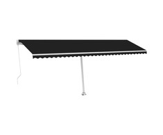 Rankiniu būdu ištraukiama markizė su LED, antracito, 600x350cm
