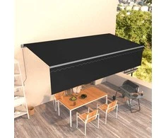 Rankiniu būdu ištraukiama markizė su uždanga, antracito, 6x3m