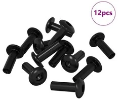 Rankovinės Veržlės 12 vnt. Juodas M4 x 14,5 mm Metalas