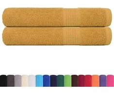 Rankšluostis Rankšluosčiai, FROGN, 2 vnt., auksiniai, 100x200 cm, 360 g/m²