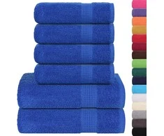 Rankšluostis Rankšluosčių rinkinys, 6vnt., mėlyni, 100% medvilnė, 360g/m²