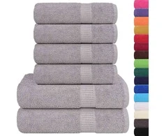 Rankšluostis Rankšluosčių rinkinys, 6vnt., pilki, 100% medvilnė, 360g/m²