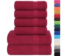 Rankšluostis Rankšluosčių rinkinys, 6vnt., raudoni, 100% medvilnė, 360g/m²