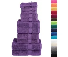 Rankšluostis Rankšluosčių rinkinys SOLUND, 12vnt., violetiniai, 600g/m²