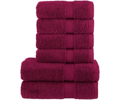 Rankšluostis Rankšluosčių rinkinys SOLUND, 6vnt., tamsiai raudoni, 600g/m²