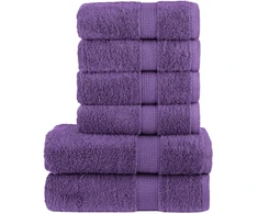 Rankšluostis Rankšluosčių rinkinys SOLUND, 6vnt., violetiniai, 600g/m²