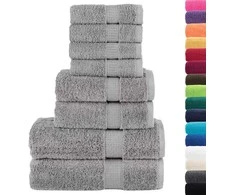 Rankšluostis Rankšluosčių rinkinys SOLUND, 8vnt., pilki, 600g/m²