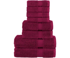 Rankšluostis Rankšluosčių rinkinys SOLUND, 8vnt., tamsiai raudoni, 600g/m²