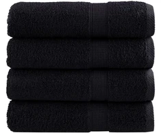Rankšluostis Aukščiausios kokybės rankšluosčiai SOLUND, 4 vnt., juodi, 50 x 100 cm, 600 g/m²
