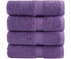 Rankšluostis Aukščiausios kokybės svečių rankšluosčiai SOLUND, 4 vnt., violetiniai, 30x50 cm, 600 g/m²