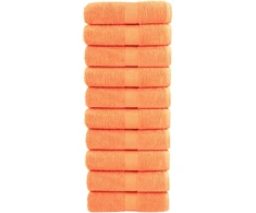 Rankšluostis Aukščiausios kokybės svečių rankšluosčiai SOLUND, 10 vnt., oranžiniai, 30x50 cm, 600 g/m²