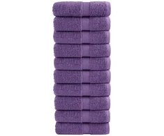 Rankšluostis Aukščiausios kokybės svečių rankšluosčiai SOLUND, 10 vnt., violetiniai, 30x50 cm, 600 g/m²