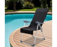 Rankšluostis Lauko Kėdžių Rankšluosčiai 2 pcs Juoda 130 x 60 cm