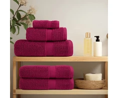 Rankšluostis Premium dušo rankšluosčiai SOLUND 2 vnt Bordo 70x140 cm 600 gsm