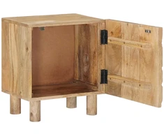 Rankų darbo naktinė spintelė Teak medžio rudas 40 x 30 x 45 cm