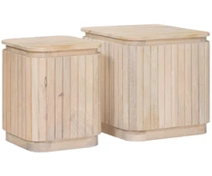 Rankų darbo šoniniai stalų rinkinys 2 pcs Balta 45 x 45 x 45 cm