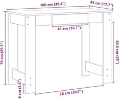 Rašomasis stalas, artisano, 100x45x75cm, apdirbta mediena
