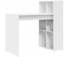 Stalas su lentyna Balta 108 x 55 x 103.5 cm Apdirbta mediena
