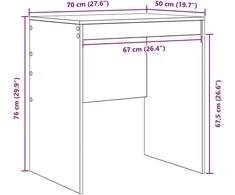 Stalas Betono pilka 70 x 50 x 76 cm