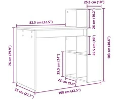 Stalas Betono pilka Apdirbta mediena 108 x 55 x 103.5 cm