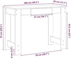 Rašomasis stalas, medienos, 100x45x75cm, apdirbta mediena