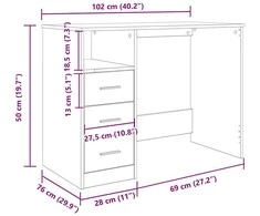 Rašomasis stalas Old Wood 102x50x76 cm Inžinierinė mediena