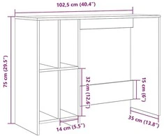 Rašomasis stalas Senas medis 102,5x35x75 cm Inžinierinė mediena