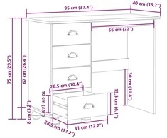 Rašomasis stalas su stalčių ASKIM Ruda 95 x 40 x 75 cm
