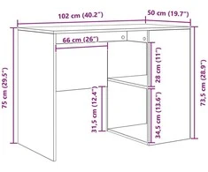 Stalas Amatininkų ąžuolas Apdirbta mediena 102 x 50 x 75 cm