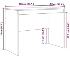 Stalas Betono pilka 100 x 50 x 76 cm