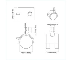 Ratukas 12 vnt. Juodas ir sidabrinis 40,1 x 40,1 x 37,8 mm