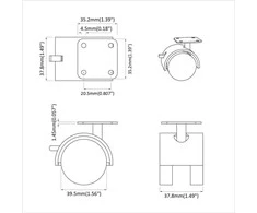 Ratukas 12 vnt. Juoda 39,5 x 39,5 x 37,8 mm