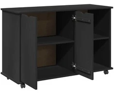Ratuotas kabinetas Juoda 100 x 39 x 65,5 cm Kietas pušies medis