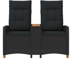 Reclining Bench with Table Juoda 126 x 65 x 112 cm poliratanas
