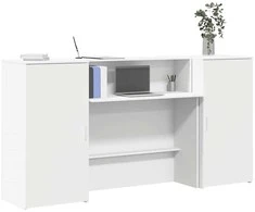 Registratūra, baltos spalvos, 200x50x103,5 cm, apdirbta mediena