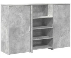 Registratūra, betono pilkas, 155x50x103,5 cm, apdirbta mediena