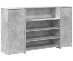 Registratūra, betono pilkas, 180x50x103,5 cm, apdirbta mediena