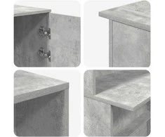 Registratūra, betono pilkas, 180x50x103,5 cm, apdirbta mediena