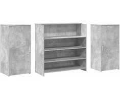 Registratūra, betono pilkas, 200x50x103,5 cm, apdirbta mediena