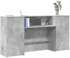 Registratūra, betono pilkas, 200x50x103,5 cm, apdirbta mediena