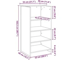Registratūra, medienos, 55x50x103,5 cm, apdirbta mediena