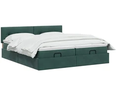 Reguliuojama lova su čiužiniu 2 vnt. Tamsiai žalia Aksomas